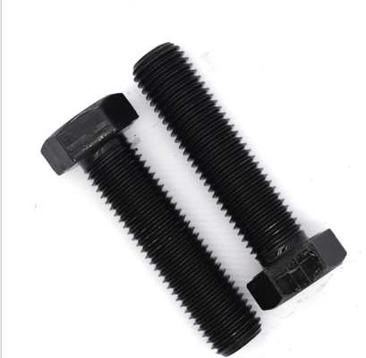 Grado 4.8 DIN933 8x20 mm Cerniere a testa nera a triangolo a filo pieno in acciaio al carbonio zincato