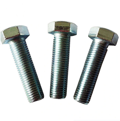 Grado 4.8 DIN933 8x20 mm Cerniere a testa nera a triangolo a filo pieno in acciaio al carbonio zincato