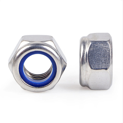 M3-M48 Din 985 Noccioline a testa esessuale di nylon bloccante zinco con rivestimento blu / bianco